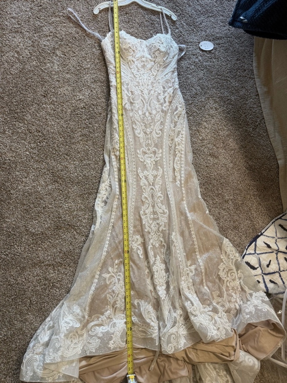 Madison James White Lace Fit-and-Flare Wedding Dress NWT - Picture 9 of 11